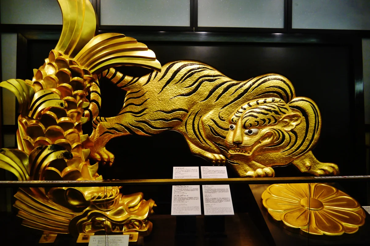 Osaka Castle museum exhibits inside the main tower